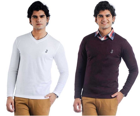 India Desire : Buy Eprilla Pack of 2 White & Purple Full Sleeve Sweaters At Rs 380 From Snapdeal [MRP Rs 998]